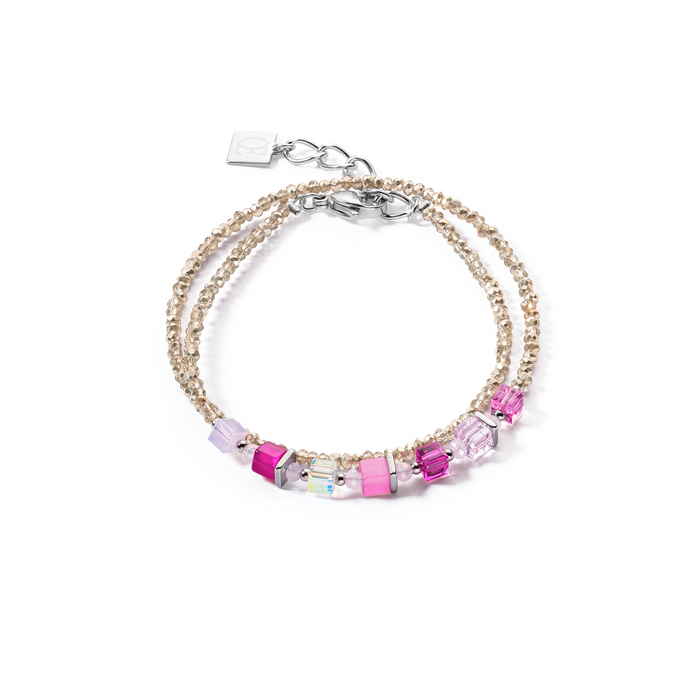 Coeur de Lion Joyful Colours Wrap bracelet silver pink