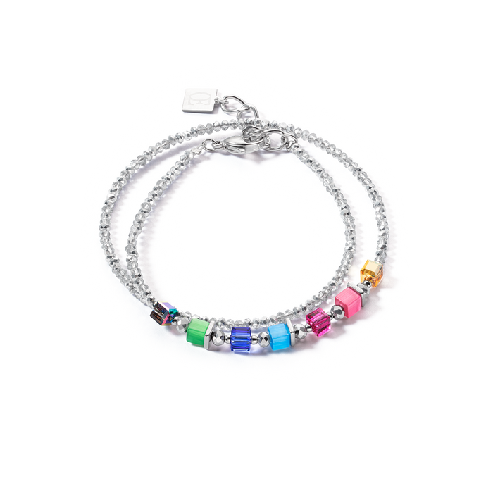 Coeur de Lion Joyful Colours Wrap bracelet silver rainbow