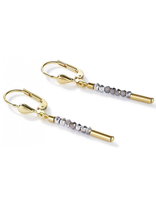 Coeur de Lion Minimalist Drop Earrings Gold and Silver