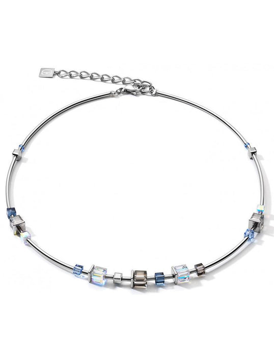 Coeur de Lion Minimalist Geocube Necklace Light Blue