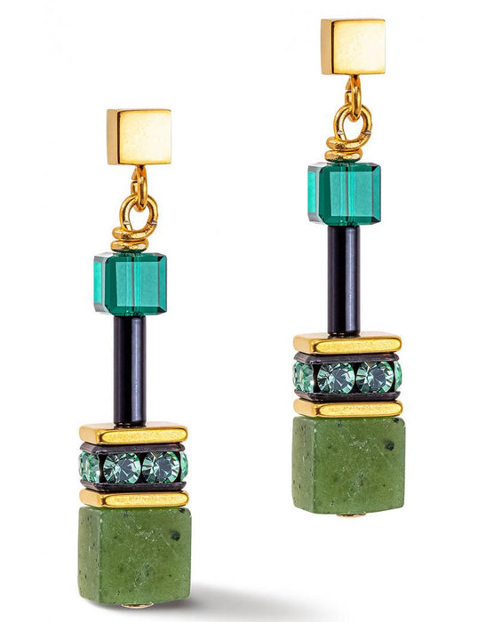 Coeur de Lion Precious Geocube Earring in Green