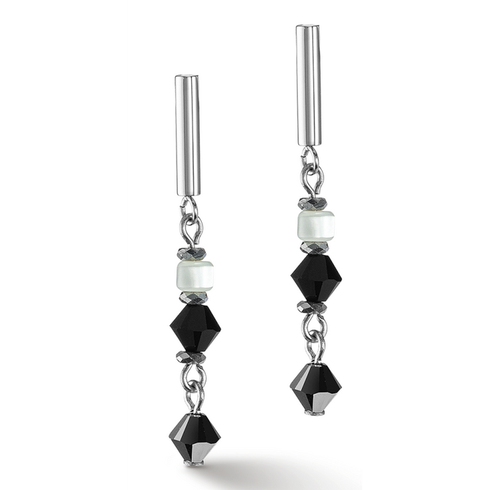 Coeur de Lion Princess Shape Mix earrings black-white