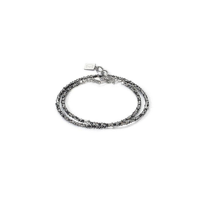 Coeur de Lion Silver and Black Small Crystal Bracelet