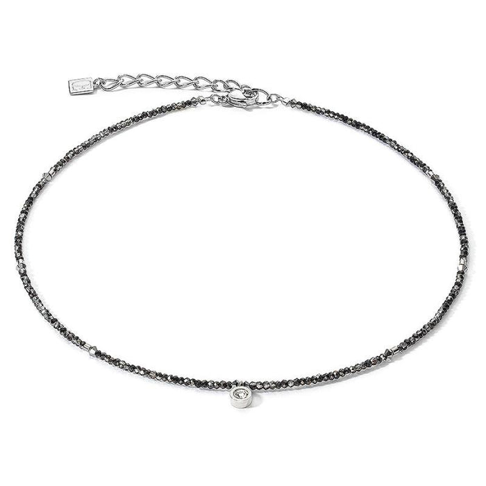 Coeur de Lion Silver and Black Small Crystal Necklace