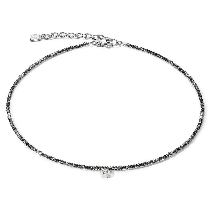 Coeur de Lion Silver and Black Small Crystal Necklace