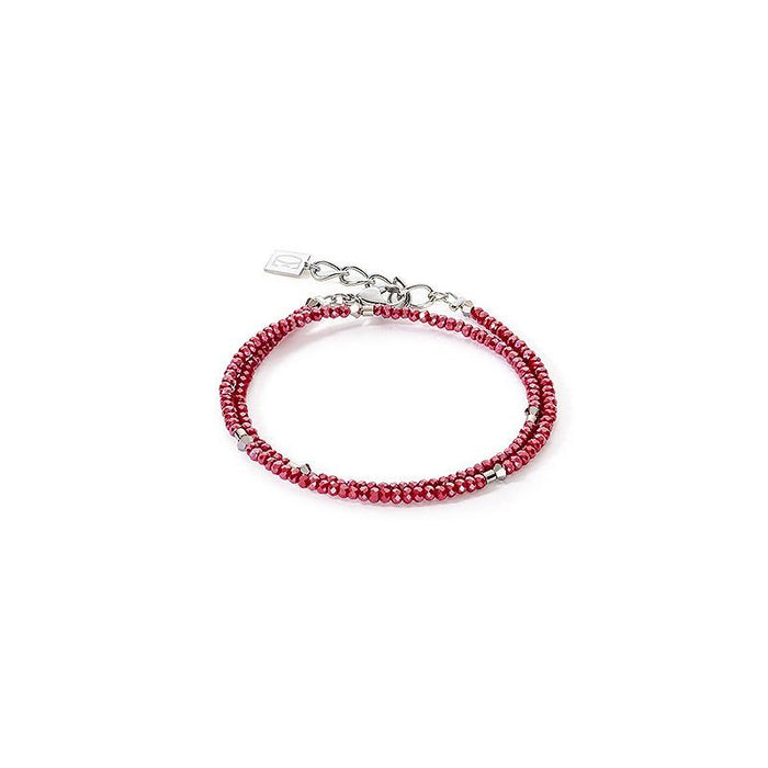 Coeur de Lion Silver and Red Small Crystal Bracelet