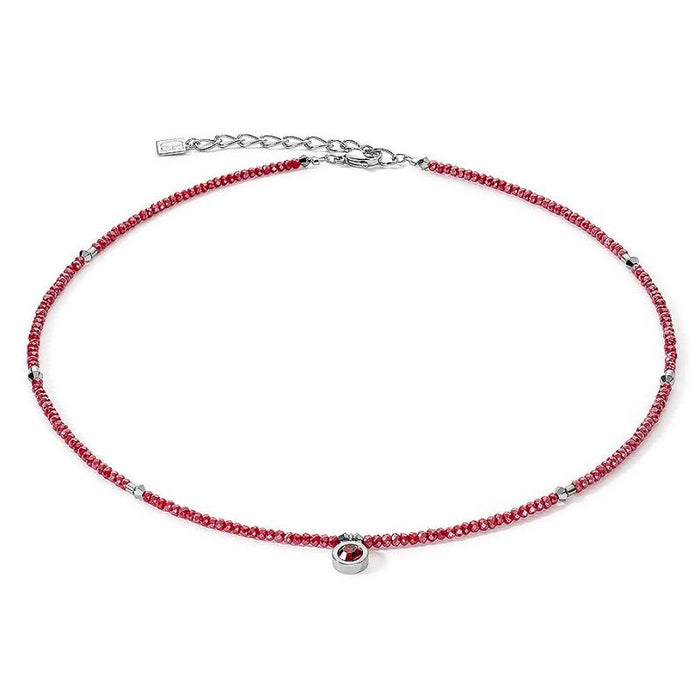 Coeur de Lion Silver and Red Small Crystal Necklace