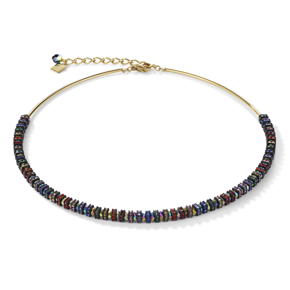 Coeur de Lion Swarovski Crystal Necklace Frontline Multicolor Gold