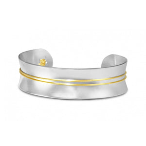 Convex Cuff Bracelet Silver and Gold
