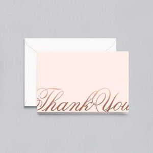 Crane Paper Copper Foil Stamped Thank You Pink Boxed Notes