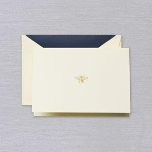 Crane Paper Engraved Bee Pearl Ecru Boxed Notes