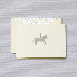 Crane Paper Engraved Equestrian Ecru Boxed Notes with Horseshoe Envelope Liner