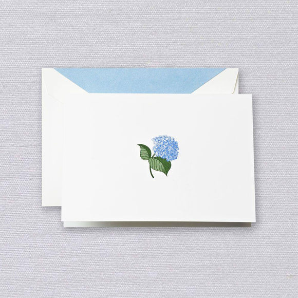 Crane Paper Engraved Hydrangea Pearl White Boxed Notes