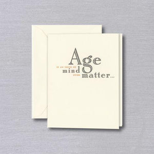Crane Paper Engraved Mind Over Matter Birthday Ecru Greeting Card