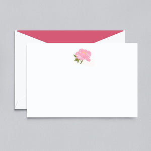 Crane Paper Engraved Peony Pearl White Boxed Cards