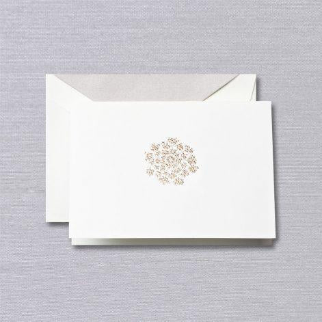 Crane Paper Engraved Queen Anne's Lace Pearl White Boxed Notes
