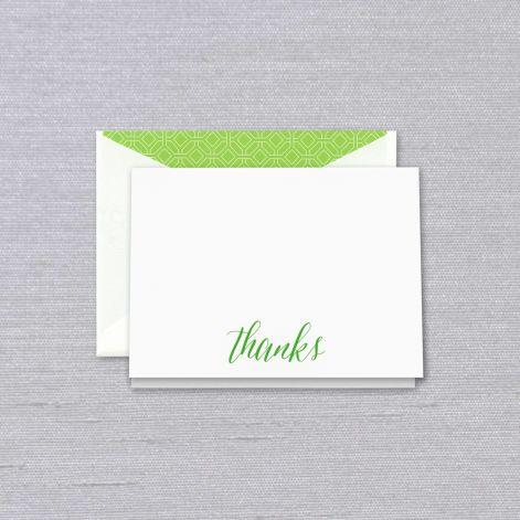 Crane Paper Engraved Spring Green Thank You Boxed Notes