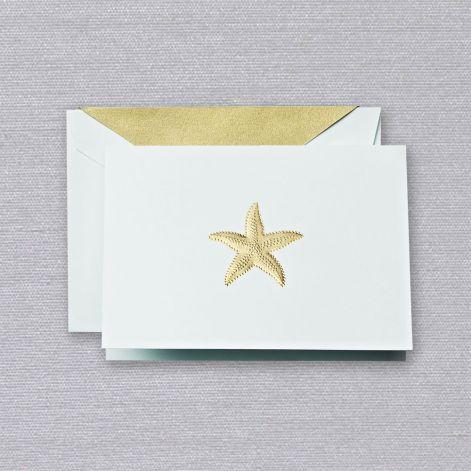 Crane Paper Engraved Starfish Beach Glass Boxed Notes