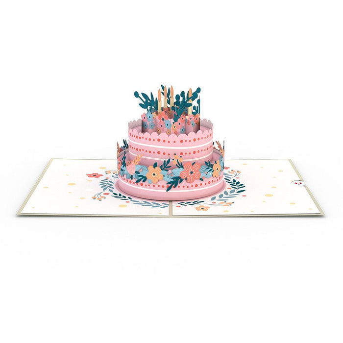 Floral Birthday Cake 3D card