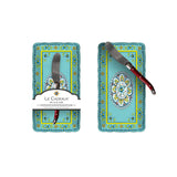 Madrid Turquoise Butter Dish and Spreader Gift Set by Le Cadeaux