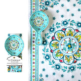 Madrid Turquoise Spoon Rest with matching Tea Towel  Gift Set by Le Cadeaux