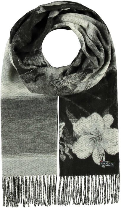 Garden Floral Scarf Black and White