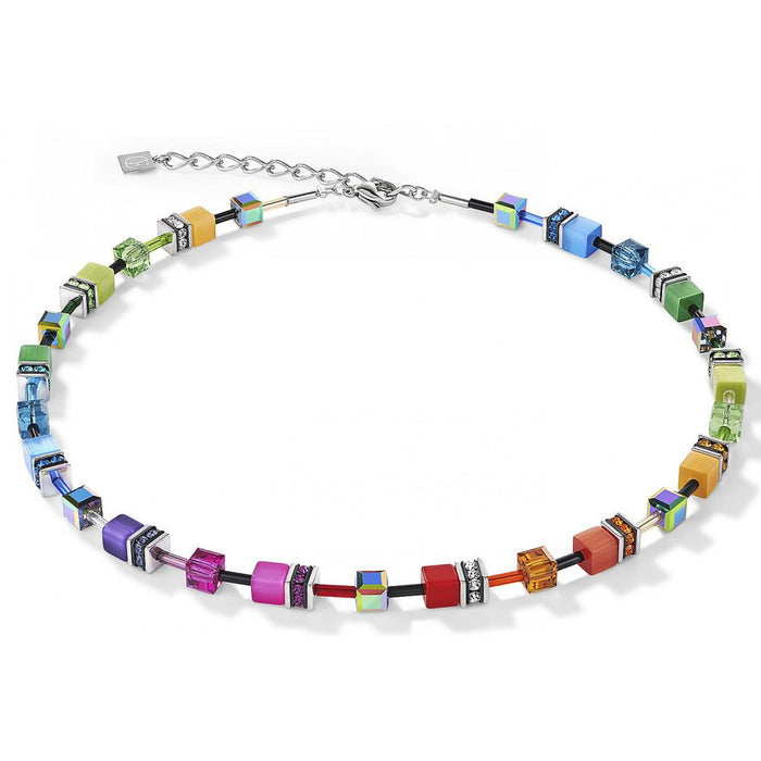 Coeur de Lion Geocube Cat-Eye Necklace in Rainbow Colors