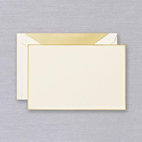 Crane Paper Gold Bordered Ecru Boxed Cards