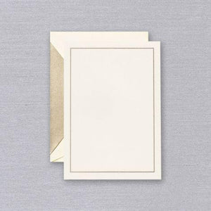 Crane Paper Gold Bordered Ecru Imprintable Invitation Cards