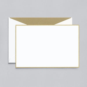 Crane Paper Gold Bordered Pearl White Boxed Cards