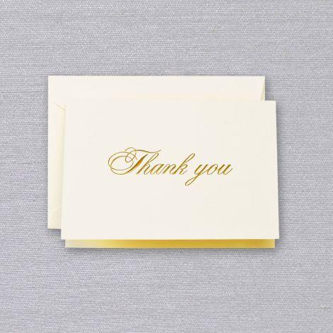Crane Paper Gold Foil Stamped Thank You Ecru Boxed Notes