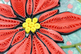 Quilled Christmas Red Poinsettia Greeting Card