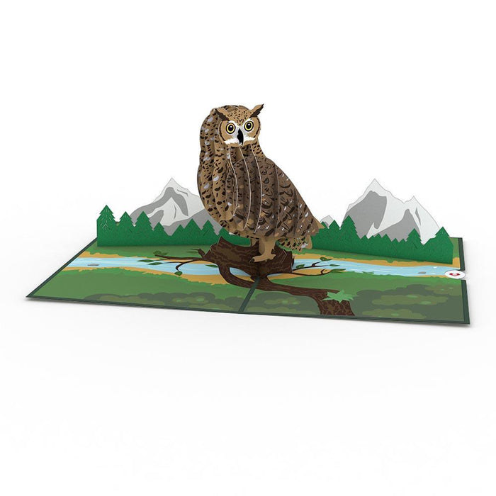 Horned Owl 3D Pop Up card