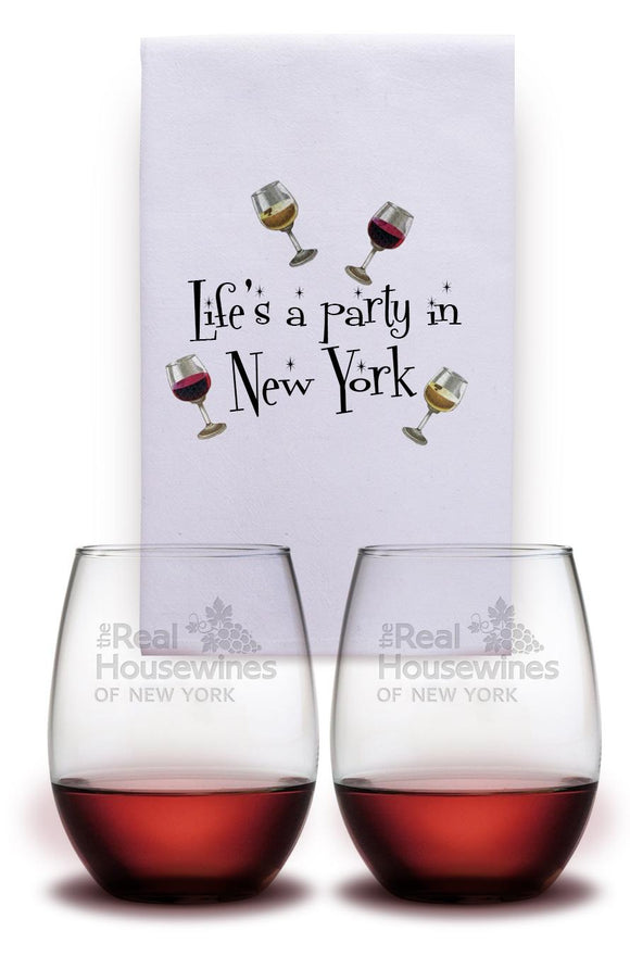 Housewines Glasses and Towel Gift Set