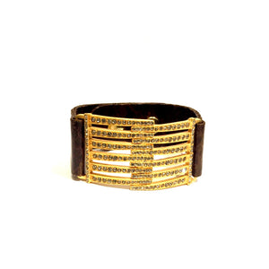 Interlocked Swarovski Crystal Line Leather Bracelet