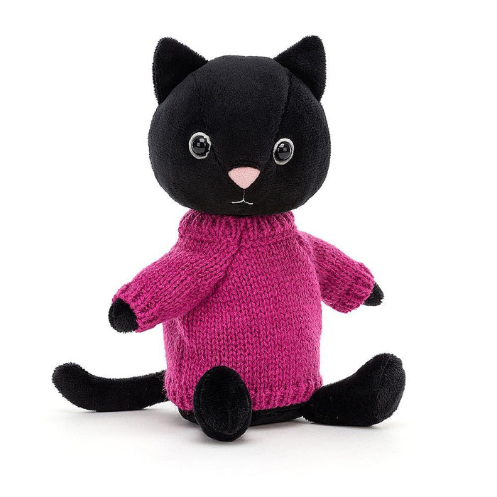 JellyCat Knitten Kitten Fuscia Plush Toy