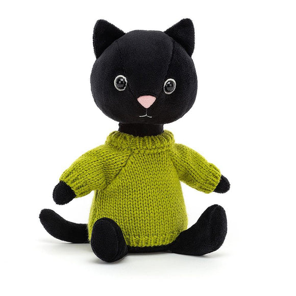 JellyCat Knitten Kitten Lime Plush Toy