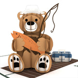 Fishing Bear 3D Pop Up card