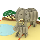 Elephant Family 3D Pop Up card