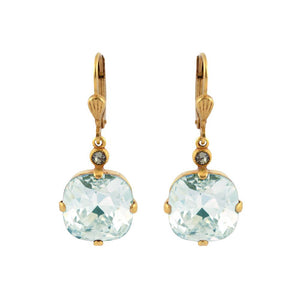 La Vie Parisienne by Catherine Popesco Cushion Cut Square Gold Drop Earring Ice