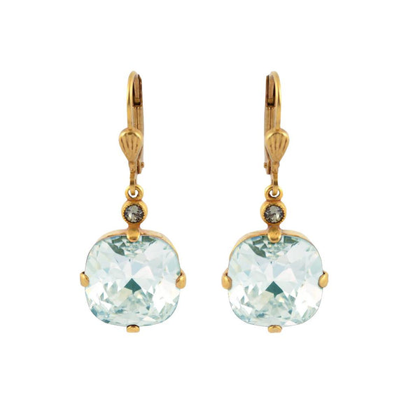 La Vie Parisienne by Catherine Popesco Cushion Cut Square Gold Drop Earring Ice