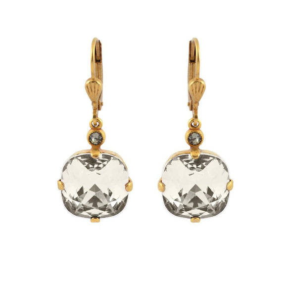 La Vie Parisienne by Catherine Popesco Cushion Cut Square Gold Drop Earring Shade
