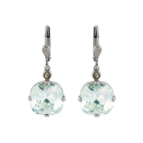 La Vie Parisienne by Catherine Popesco Cushion Cut Square Silver Drop Earring Ice