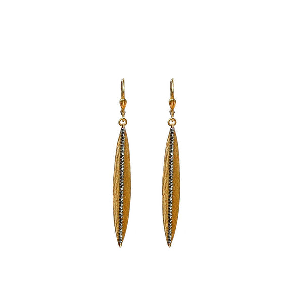 La Vie Parisienne by Catherine Popesco Speared Leaf Gold Earrings