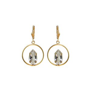 La Vie Parisienne by Catherine Popesco Open Hoop Gold Earring Crystal
