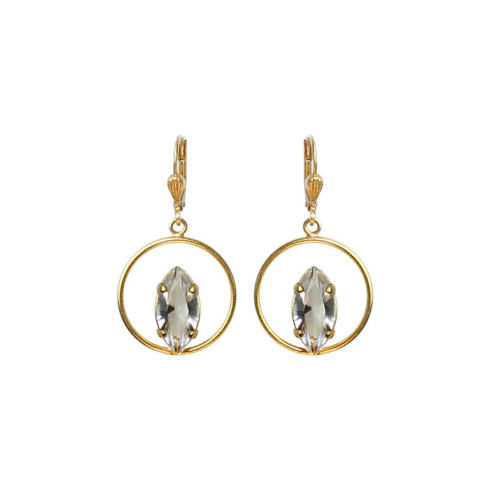 La Vie Parisienne by Catherine Popesco Open Hoop Gold Earring Crystal