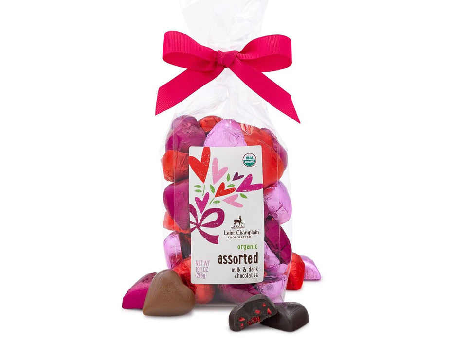 Lake Champlain Assorted Organic Chocolate Hearts Gift Bag