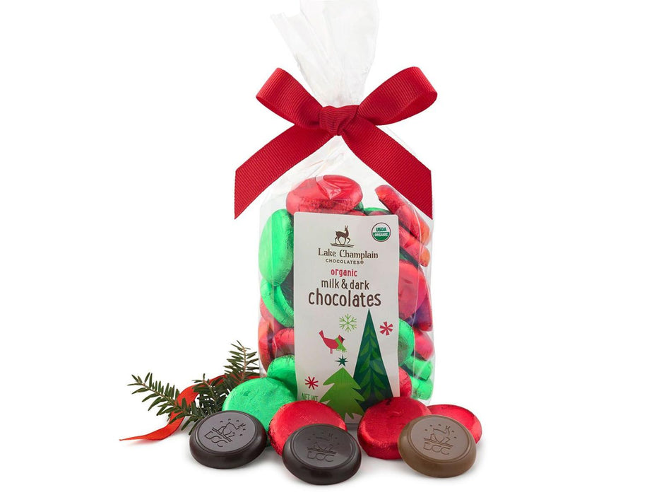 Lake Champlain Chocolates Christmas Chocolate Coin Bag