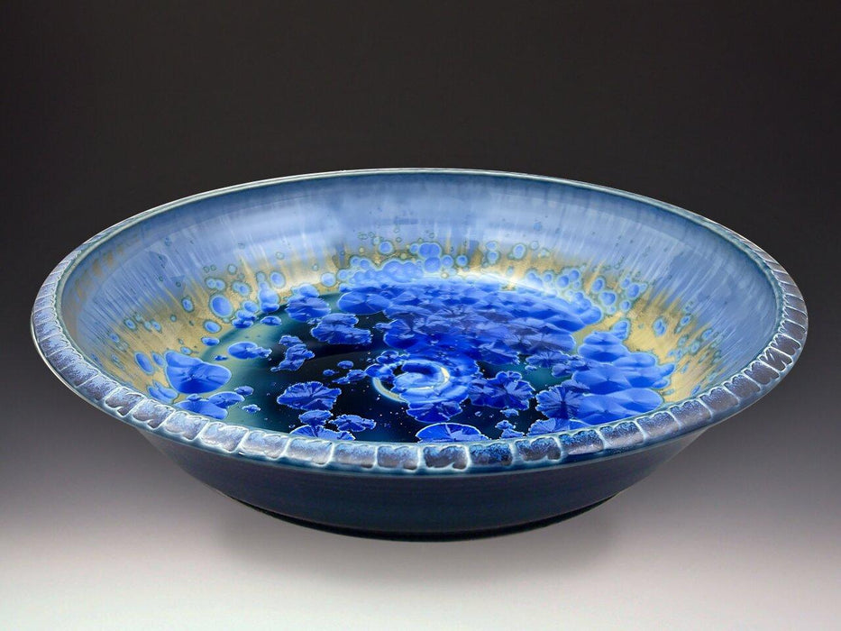 Large Textured Platter in Sky Crystal Blue by Indikoi