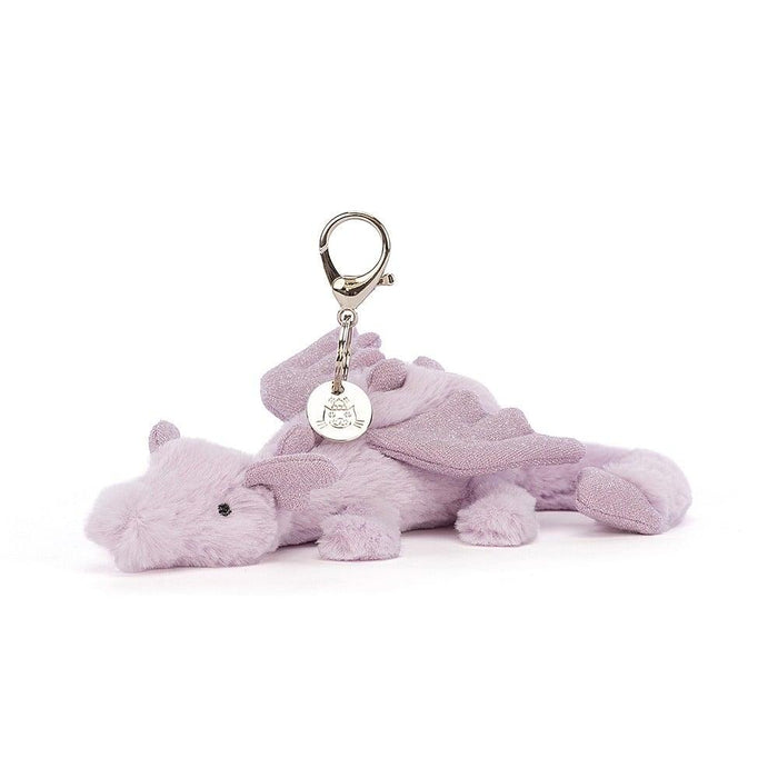 JellyCat Lavender Dragon Bag Charm Plush Toy